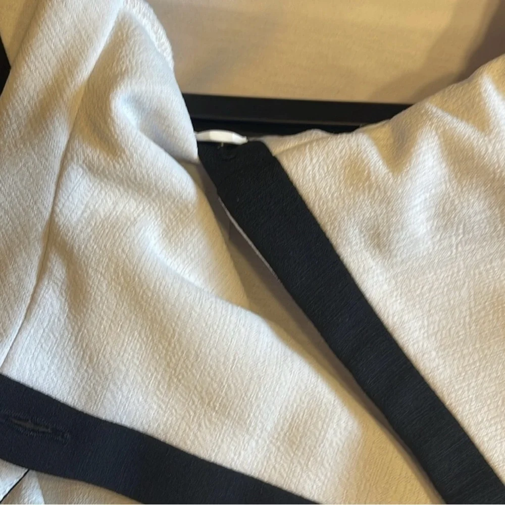 S Michael Tyler vintage asymmetrical A line swing blazer in classic white/black - Picture 7 of 10